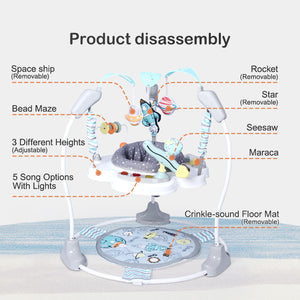 360° Rotating Seat Baby Activity Center Jumper,Adjustable height &13 colorful toys