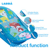Adjustable & Folding infant baby bather with pillow